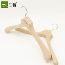 custom logo high quality luxury  thick wooden clothes hangers